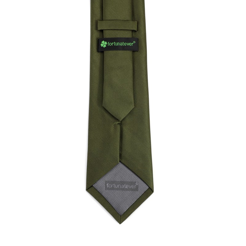 fortunatever Mens Solid Color Tie,Slim&Formal Necktie With Multiple Colors(2.36''&3.35'') (Olive Green, 2.36'' Width) - Image 2